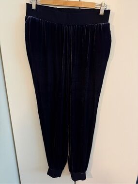 Babaton Timothy Royal Navy Velour Silk Joggers